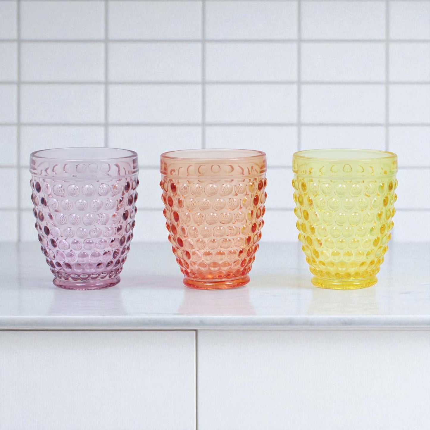 Set 6 Bicchieri Colorati "Versailles" 270 ml in Vetro - 6 Colori Inclusi