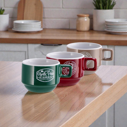 Servizio da Caffè Natale Minimalista in Ceramica per 6 Persone