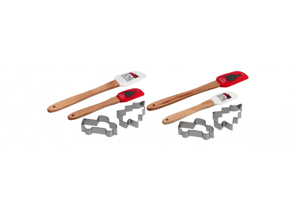 Set 4 Pezzi da Cucina Natale con Spatole e Formine