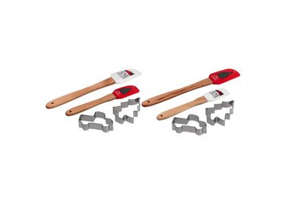 Set 4 Pezzi da Cucina Natale con Spatole e Formine