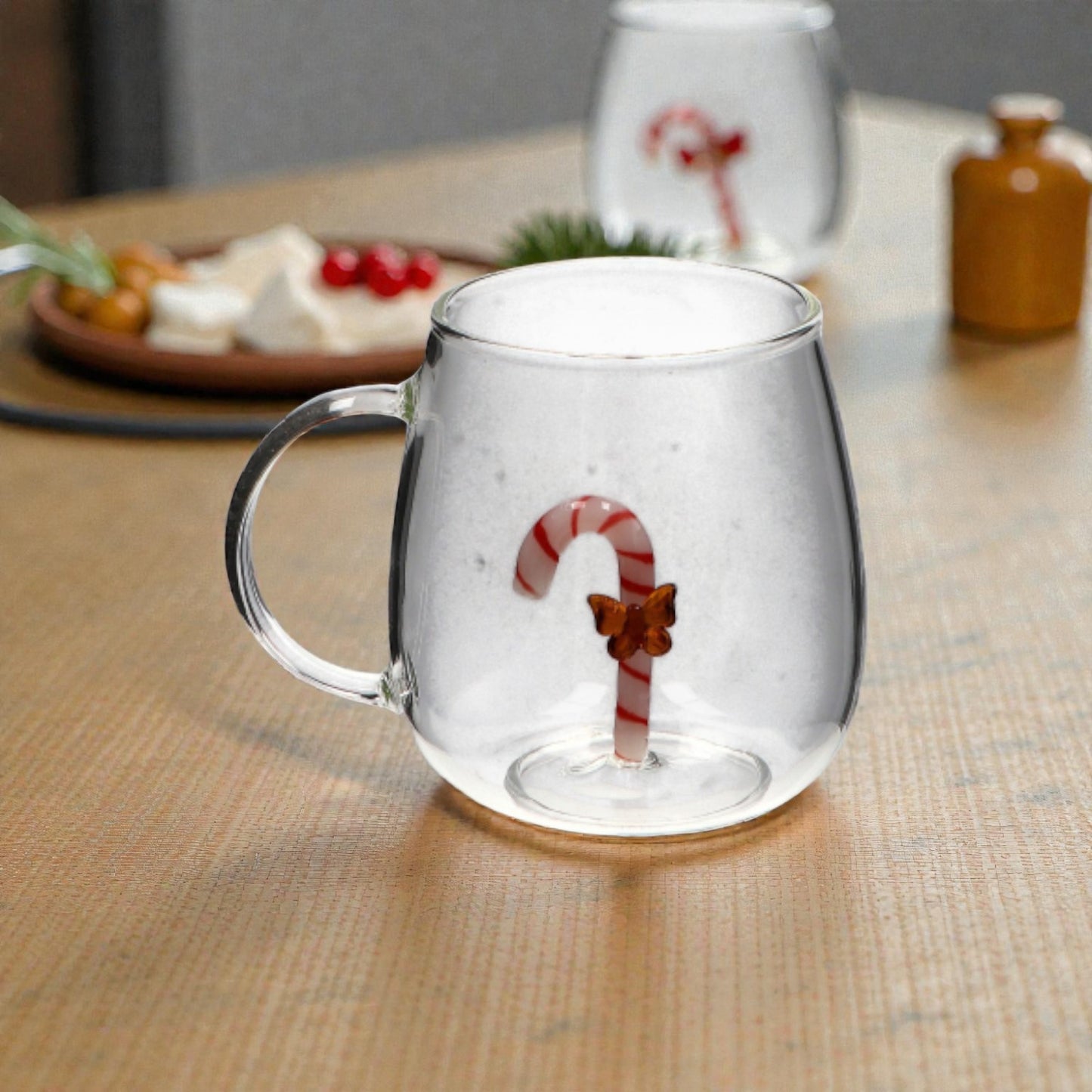 Tazza Natale in Vetro con Figura 3D - Capacità 400ml - 6 Figure assortite