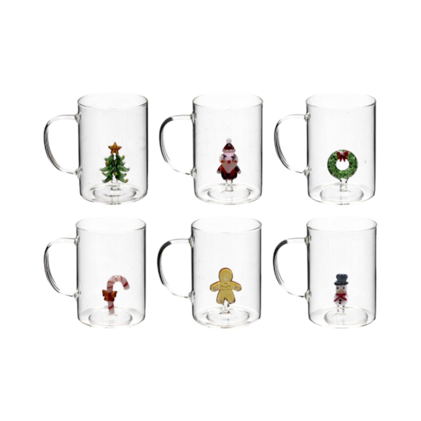 Tazza Mug in Vetro con Figura 3D - Capacità 450 ml - 6 Figure assortite