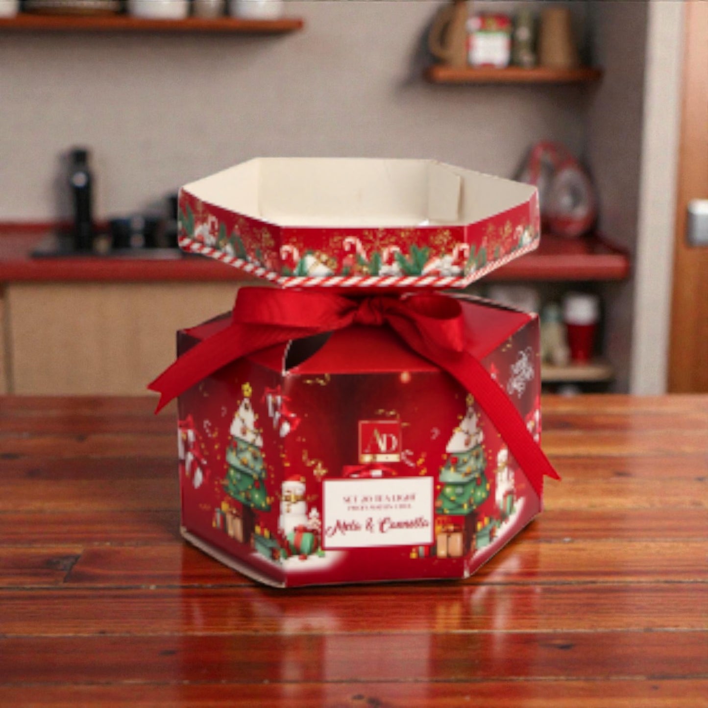 Kit luci per tè tea light di natale, ambientato in una casa accogliente.