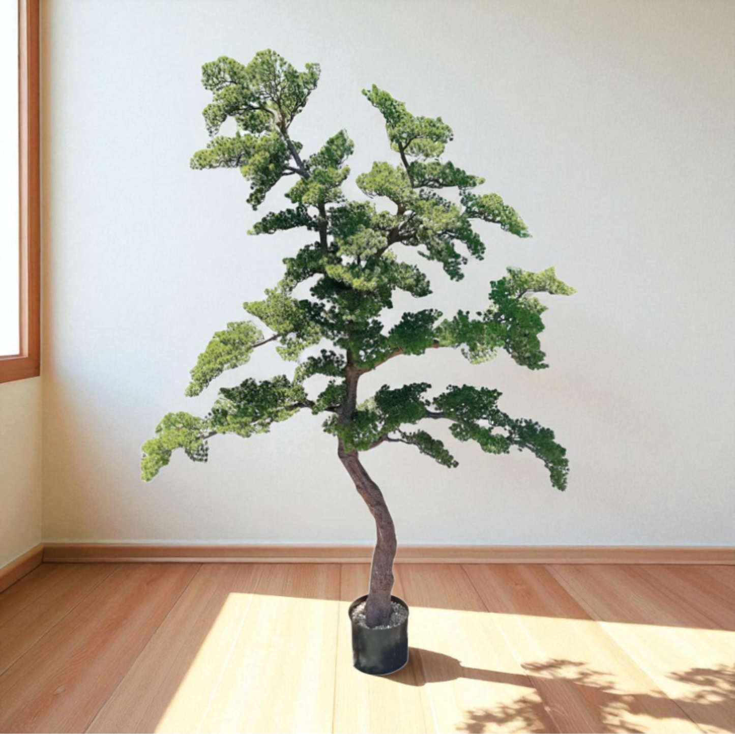 Vaso con bonsai per decorazione pianta artificiale - diam. cm. 24,5 x h. cm. 230