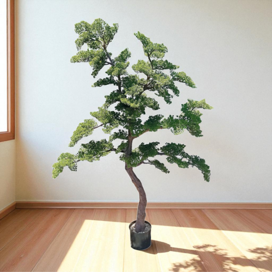 Vaso con bonsai per decorazione pianta artificiale - diam. cm. 24,5 x h. cm. 230