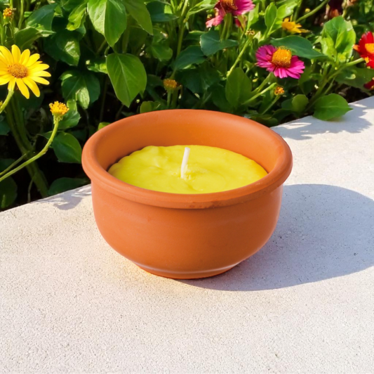 Candela alla Citronella in Vaso di Terracotta Alto