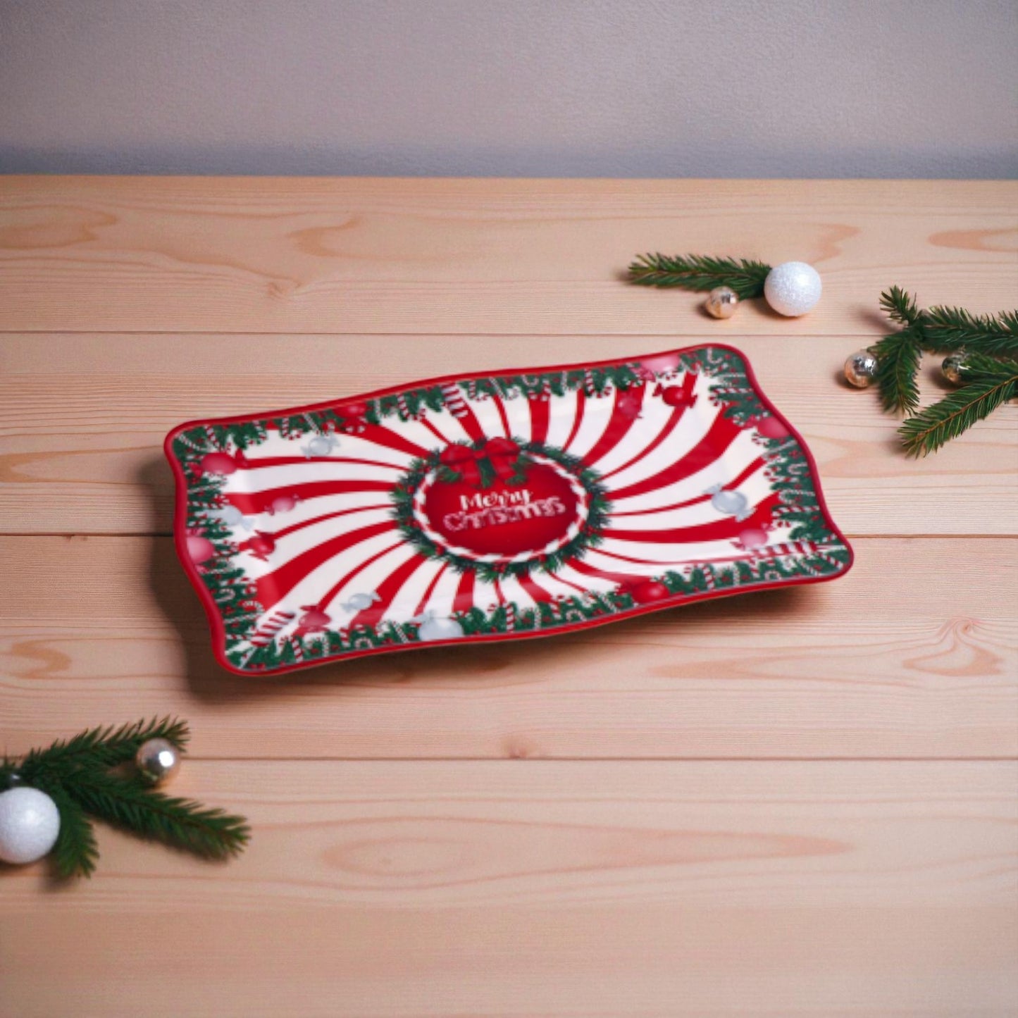 Vassoio Rettangolare Natalizio in Melamina