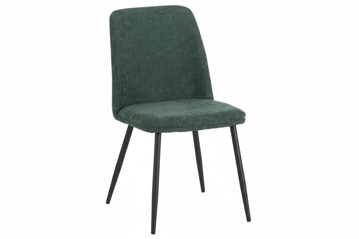 Set 4 Sedie Tracy Imbottite in Tessuto con Gambe in Metallo