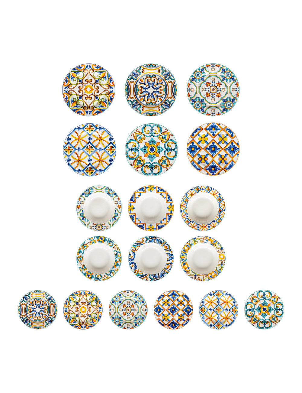 Servizio Piatti 18 Pezzi Medicea New Bone China | Stile Mediterraneo Elegante | Brandani