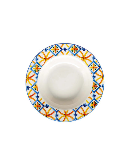 Servizio Piatti 18 Pezzi Medicea New Bone China | Stile Mediterraneo Elegante | Brandani