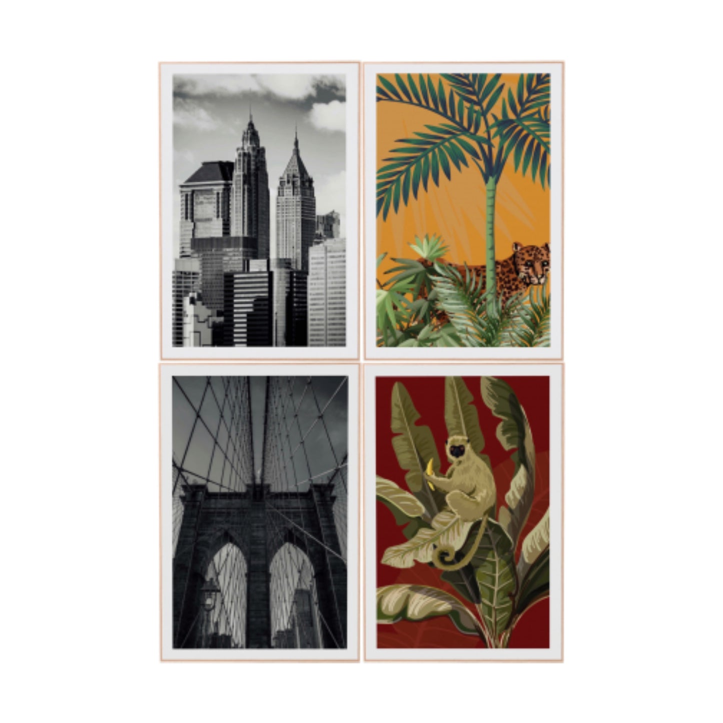 Poster con Cornice in MDF - Stampa Assortita
