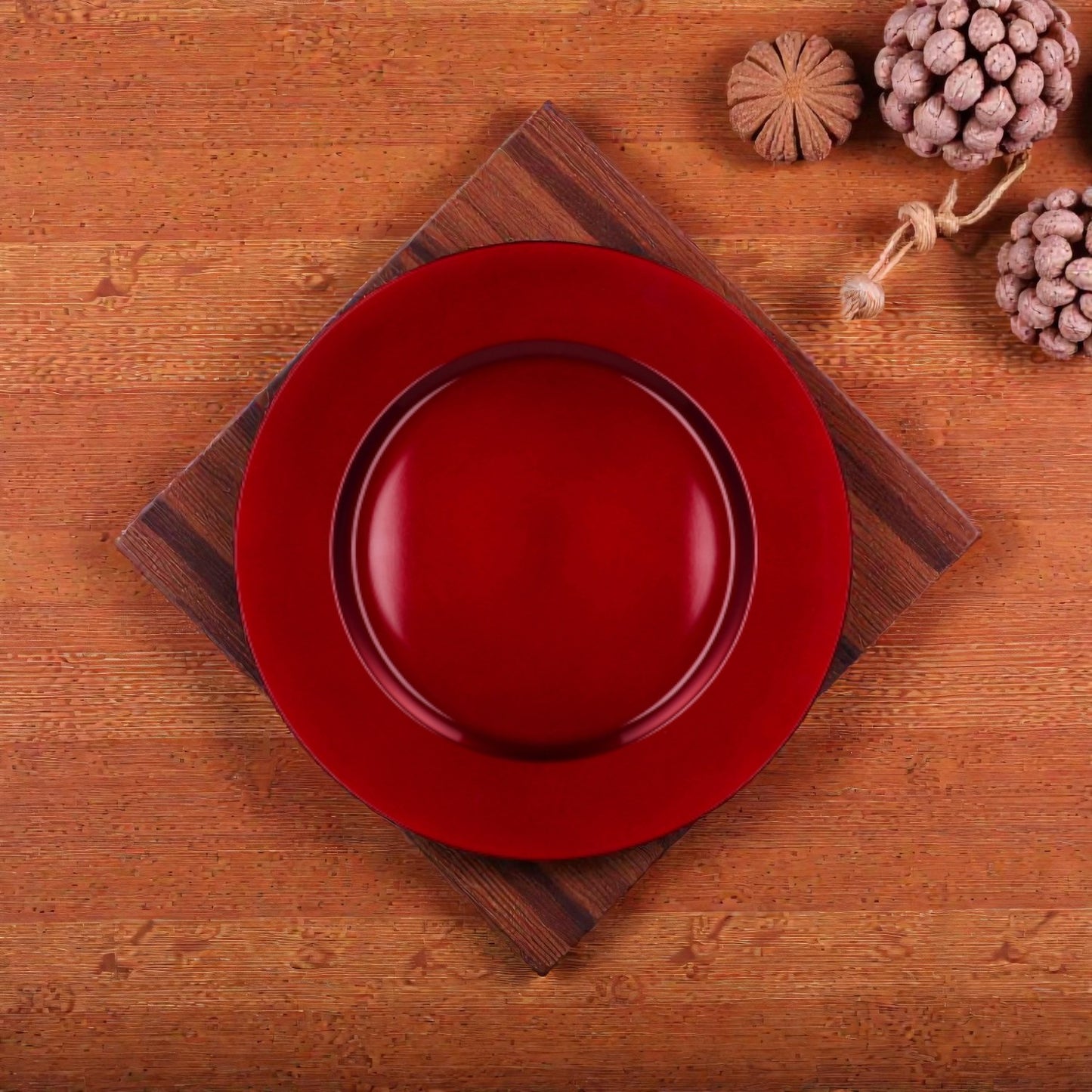 Sottopiatto di Natale Rotondo in Plastica "Guzman"- Diametro 33 cm