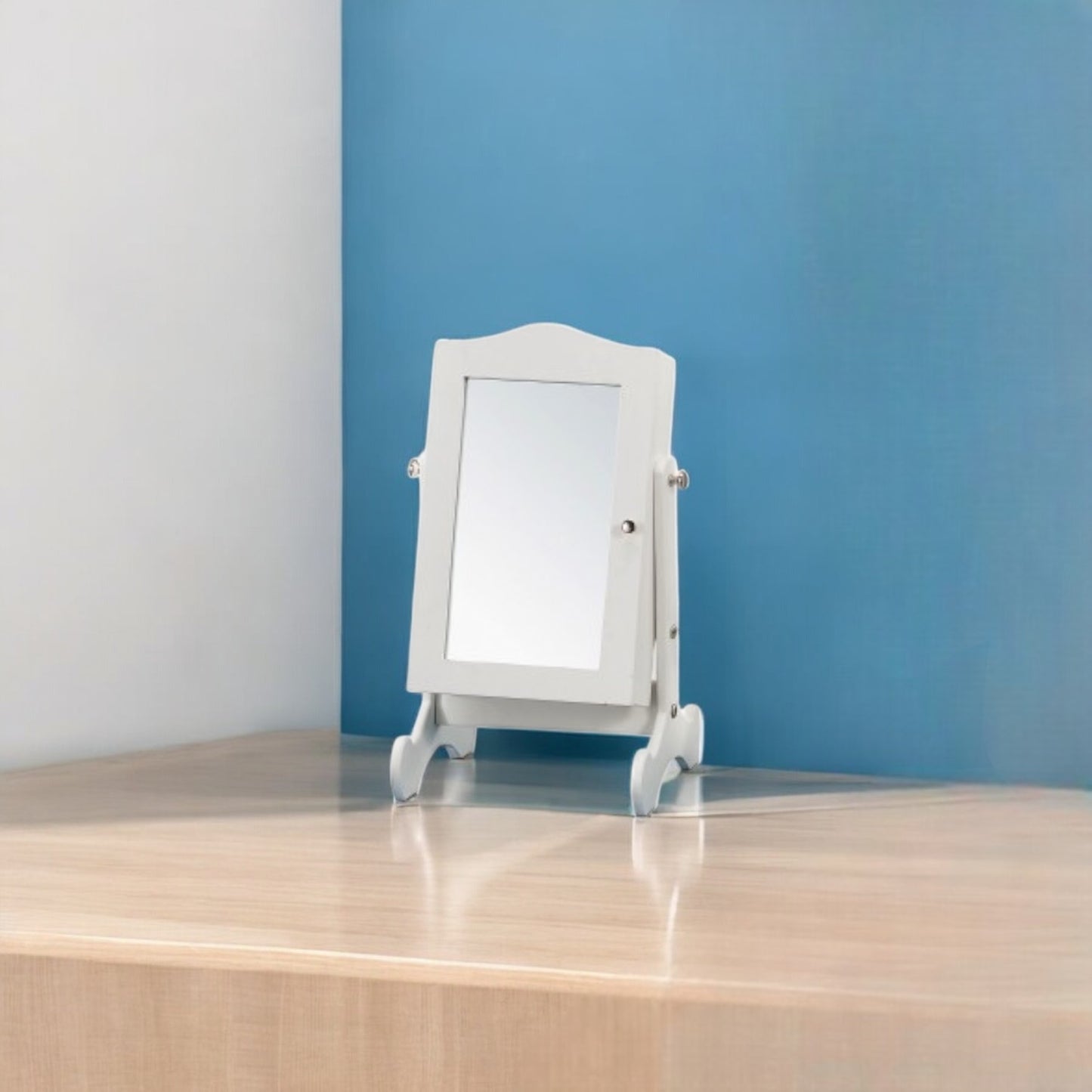 Specchio Portagioie in MDF Bianco