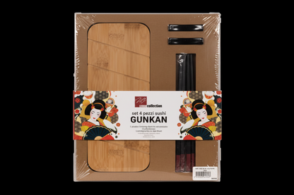 Set Sushi Nigiri 5 Pezzi con Vassoio Bamboo – Bacchette e Accessori Giapponesi