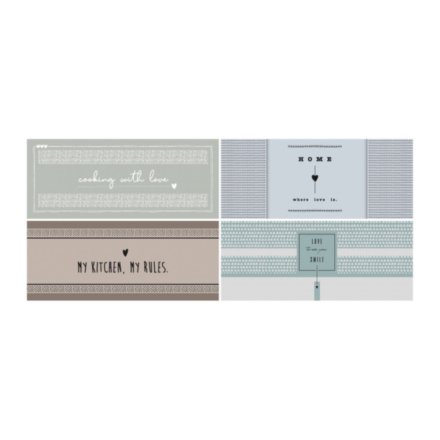 Tappeto Antiscivolo in Tessuto Stampato – 50 x 120 cm – Assortito 4 Decori