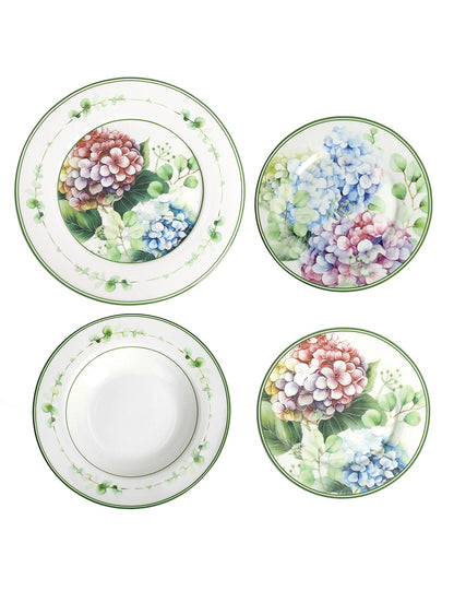 Servizio Piatti 18 Pezzi Brandani Flora – Set Tavola in Porcellana Floreale Elegante