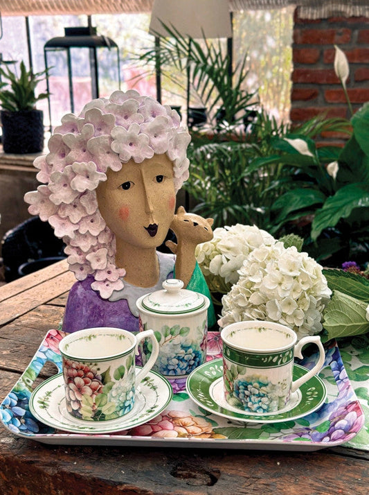 Set 2 Tazze Flora Brandani in New Bone China – Tazze Eleganti Floreali per Tè e Colazione