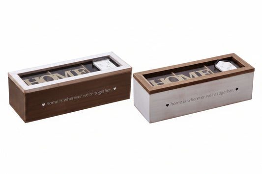 Scatola Porta Bustine Tè in MDF – 3 Scomparti – 24×8×8 cm