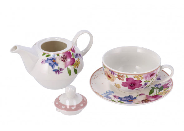 Teiera con tazza Glady in New Bone China – 2 decori assortiti