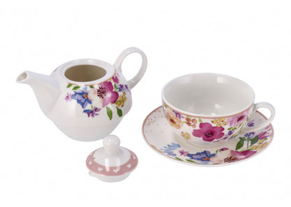 Teiera con tazza Glady in New Bone China – 2 decori assortiti