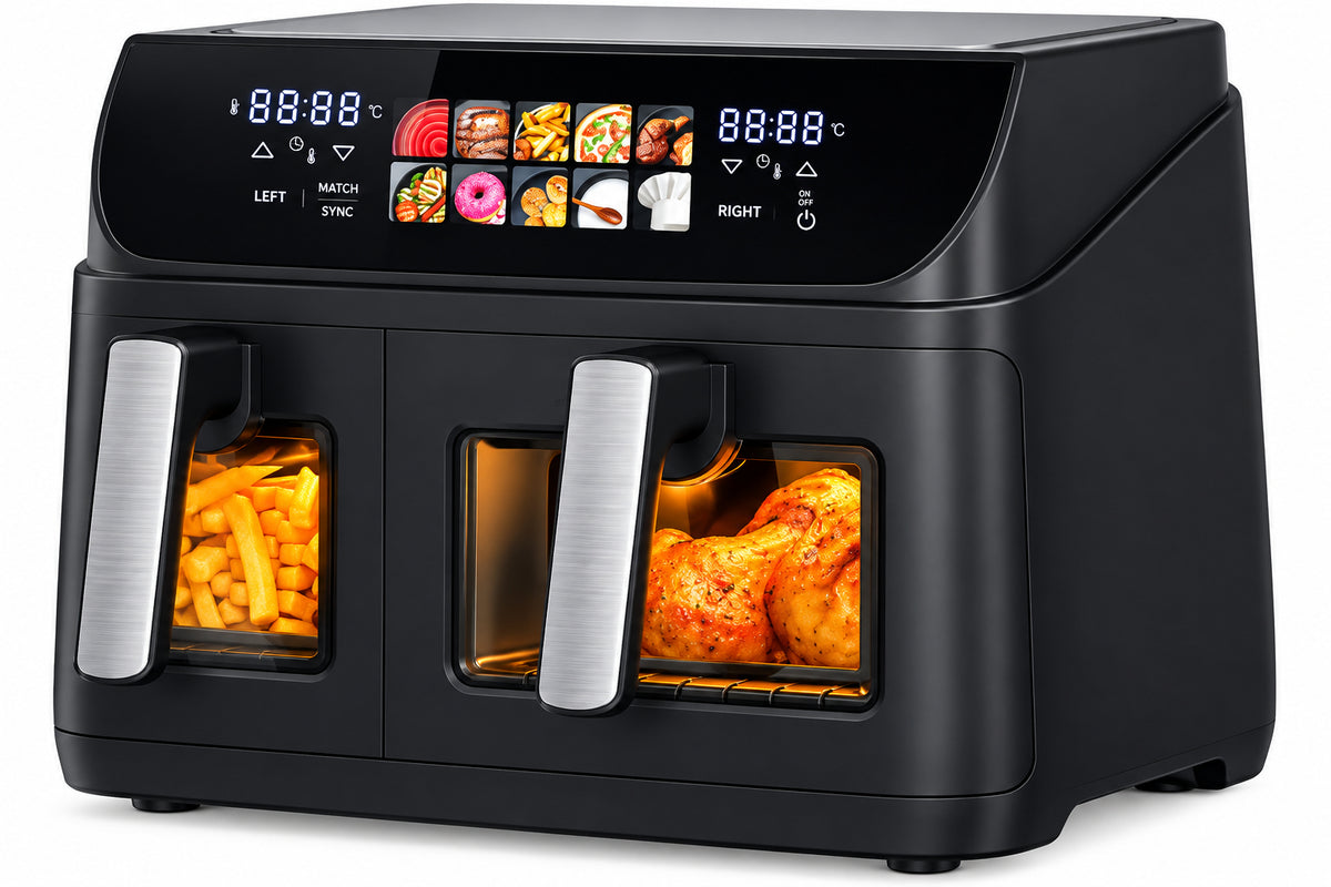 Friggitrice ad aria digitale – 10 L – 2 cestelli – pannello divisorio – 2400 W