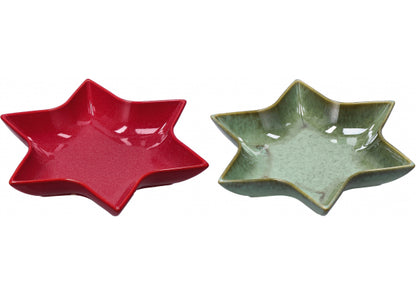 Ciotola in ceramica modello stella – Natale – 2 colori – 2 misure