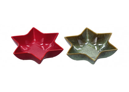Ciotola in ceramica modello stella – Natale – 2 colori – 2 misure