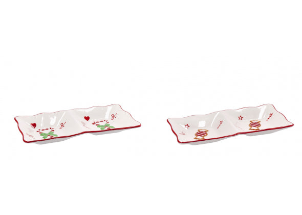 Vassoio Rettangolare in Ceramica – 2 Decori Assortiti