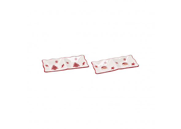 Vassoio Rettangolare in Ceramica – 2 Decori Assortiti