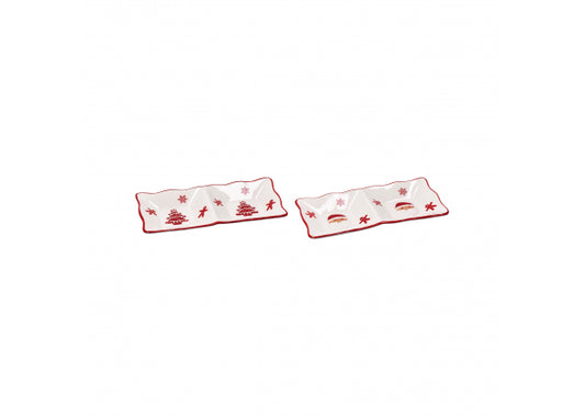 Vassoio Rettangolare in Ceramica – 2 Decori Assortiti