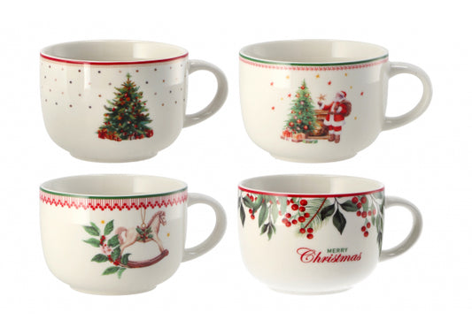 Tazza Jumbo in Porcellana New Bone China – 4 Decori Assortiti