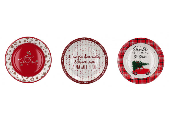 Set 12 Piatti Monouso in Carta – 3 Decori Assortiti
