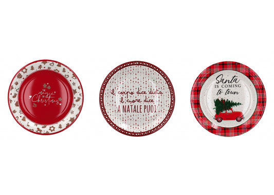 Set 12 Piatti Monouso in Carta – 3 Decori Assortiti