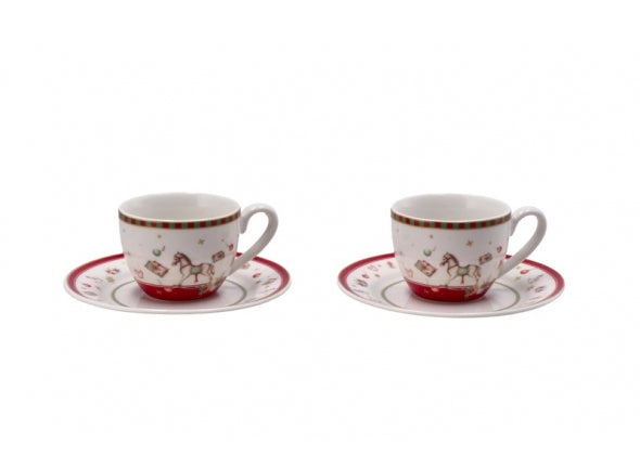 Servizio da Caffè in Porcellana New Bone China per 2 Persone