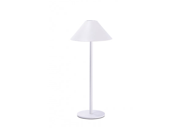 Lampada da tavolo touch ricaricabile Almas – USB‑C – Ø15×34,5 cm – bianca