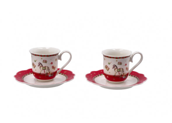 Servizio da Caffè in Porcellana New Bone China per 2 Persone