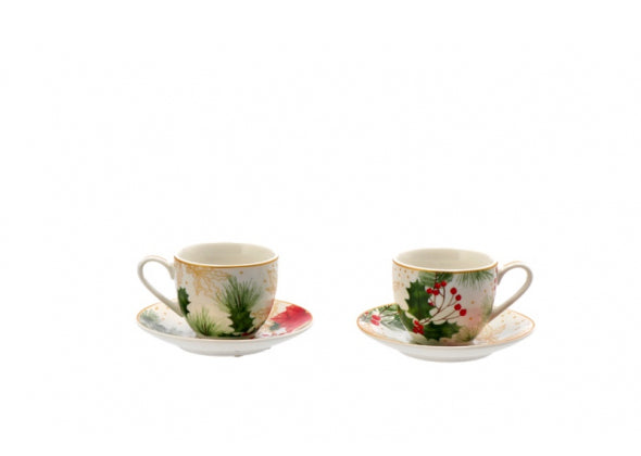 Servizio da Caffè in Porcellana New Bone China per 2 Persone