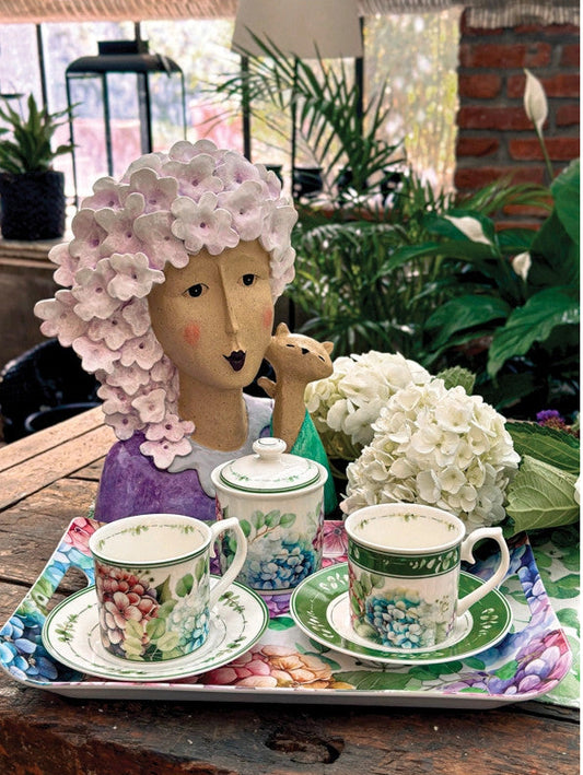 Zuccheriera Flora in New Bone China – decoro floreale – 25 ml